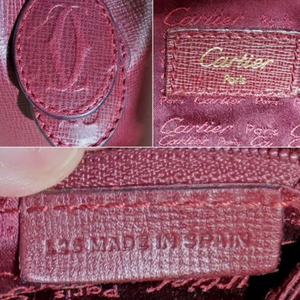 CARTIER Paris Bordeaux Women's Leather Shoulder Bag COA Included - Picture 9 of 12